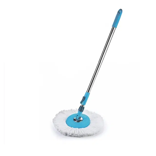 Stainless Steel Spin Mop Rod Set, Blue & White, Set of 2