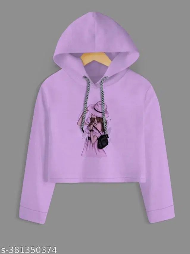 Cotton Blend Hoodie for Women (Purple, S)