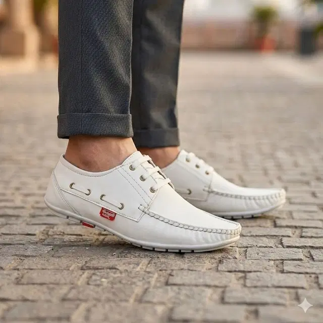 Casual Loafers for Men (White, 6)