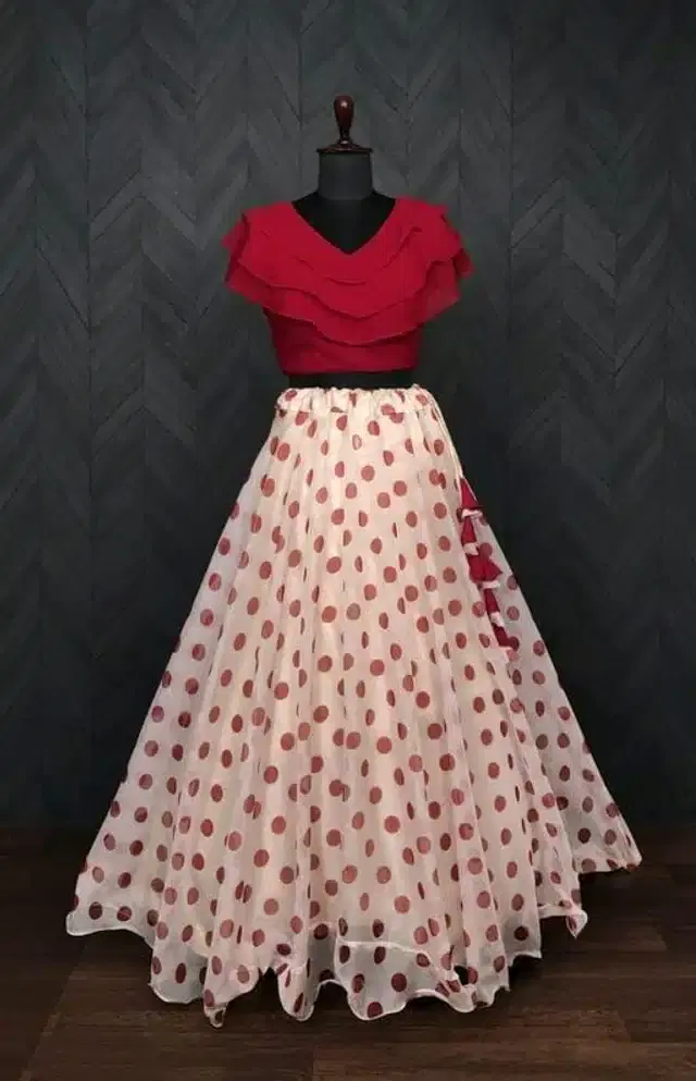 Ready to Wear Lehenga Choli for Women (Maroon, XS)