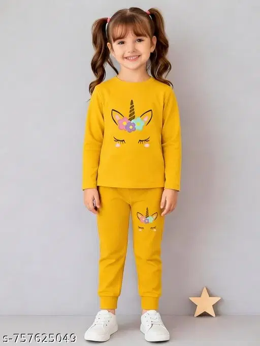 Cotton Blend Clothing Set for Girls, Yellow (0-1 Months)