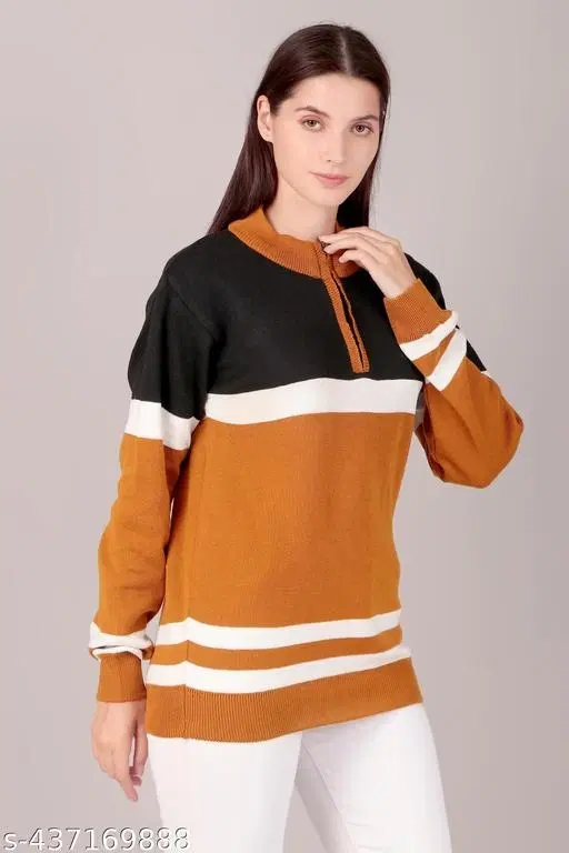 Acrylic Sweater for Women (Multicolor, M)