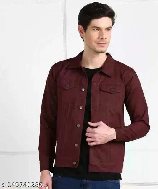 Heaven Fashion Fashionable Men Denim Jackets (Brown, M) (HS-89)
