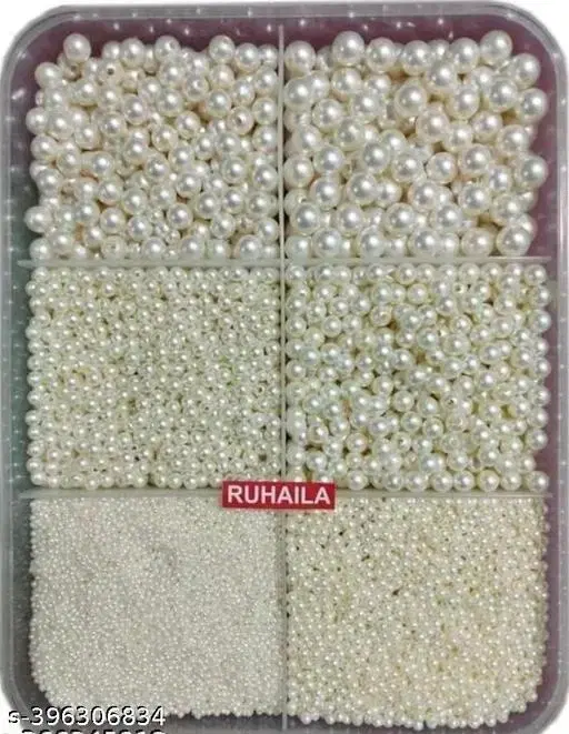 6 types of pearl with differnet sizes,beads ( Total 1700 Piece )