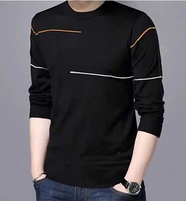Ruggstar Casual Printed Round Neck T-Shirt For Men (Black, XL)