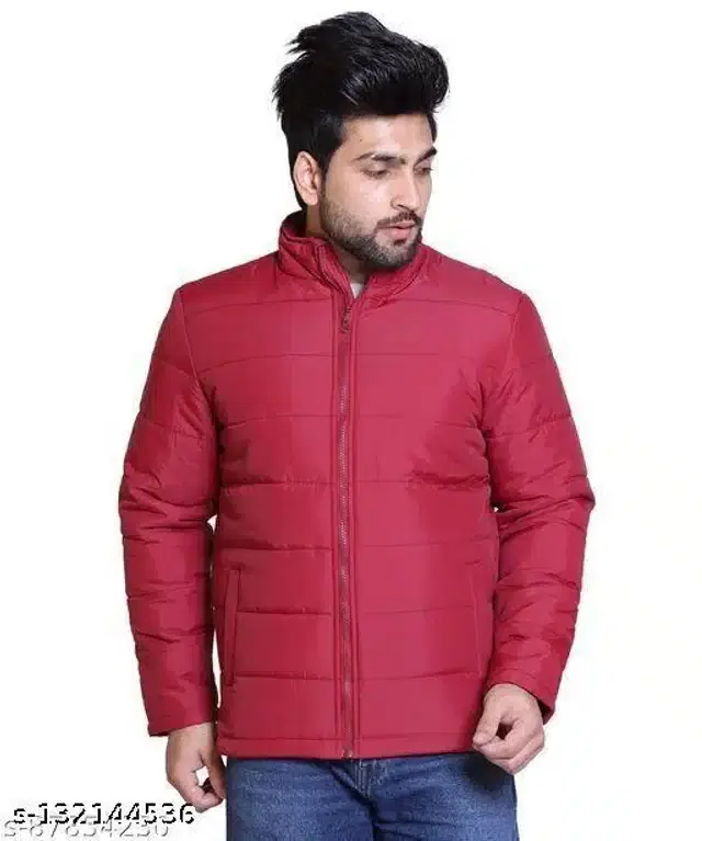 Polyester Full Sleeves Solid Jacket for Men (Maroon, XL)