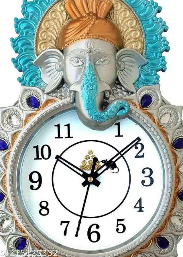 Analog Wall Clock, Multicolor, 33x24 cm