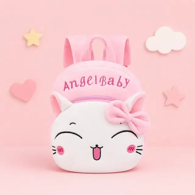 Angle Baby Toddler School Plush Kids Bag for Baby Boys/Girls, Pink 10L