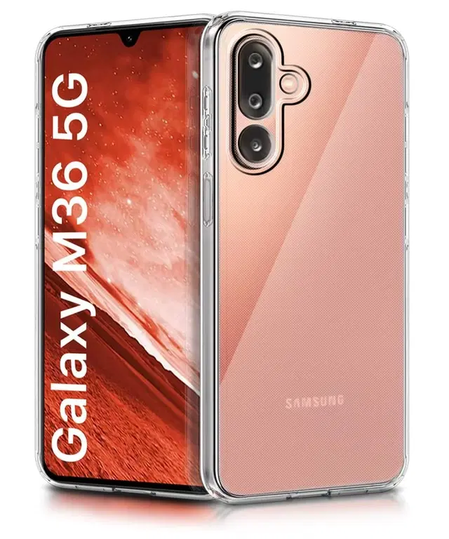 Rubber Mobile Back Cover for Samsung F36 5G / M36 5G (Transparent)