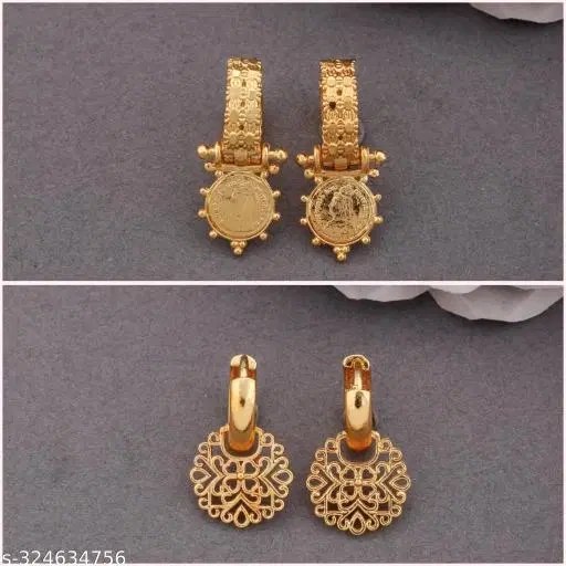 Gold Plated Earring/Stud/Bali Combo For Women'S/Girls