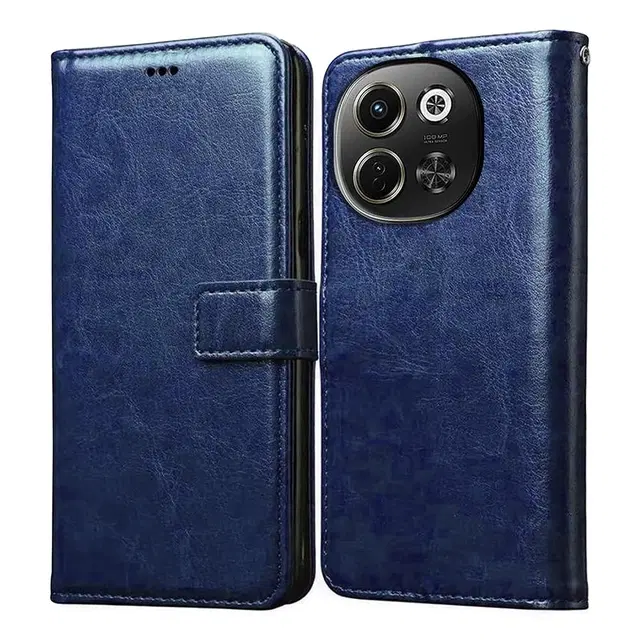 Artificial Leather Mobile Flip Cover for Tecno KL8 / Pova 6 Neo 5G (Blue)