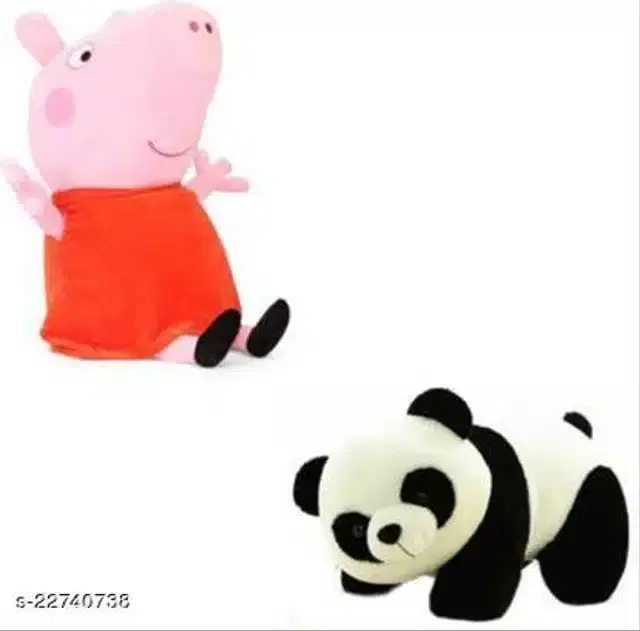 Stuffed Toys for Kids, Orange & Black, Set of 2