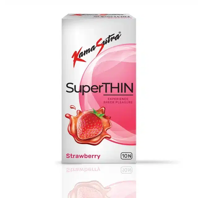 Kamasutra Superthin Strawberry Condoms, Pack of 10