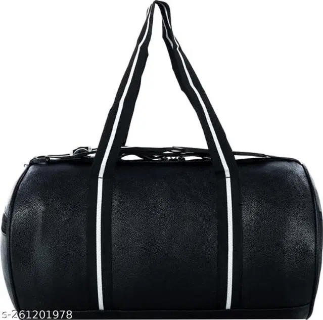 Faux Leather Gym Bags, Black