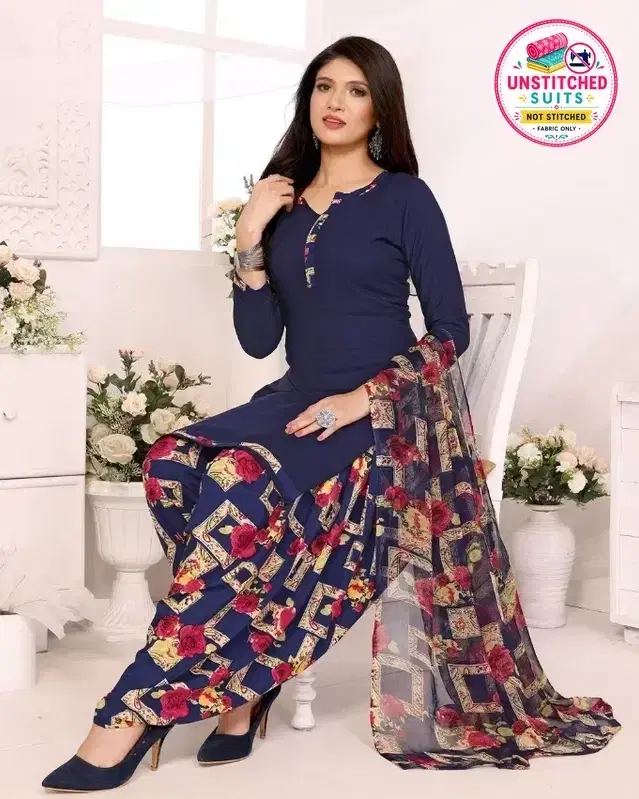 Crepe Unstitched Suit for Women, Blue (One Size)