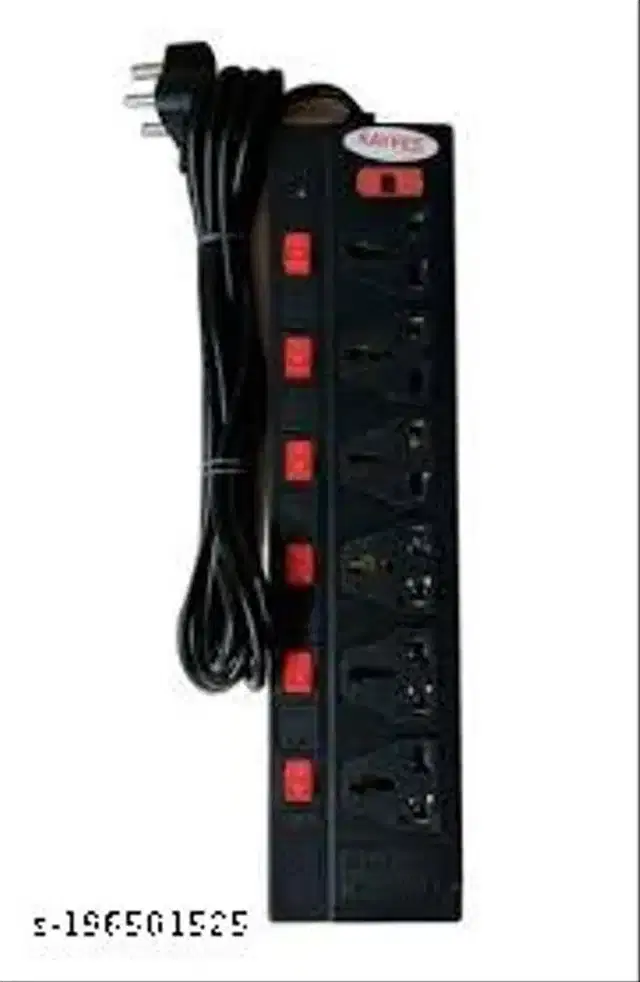Plastic Universal Surge Protector, Black