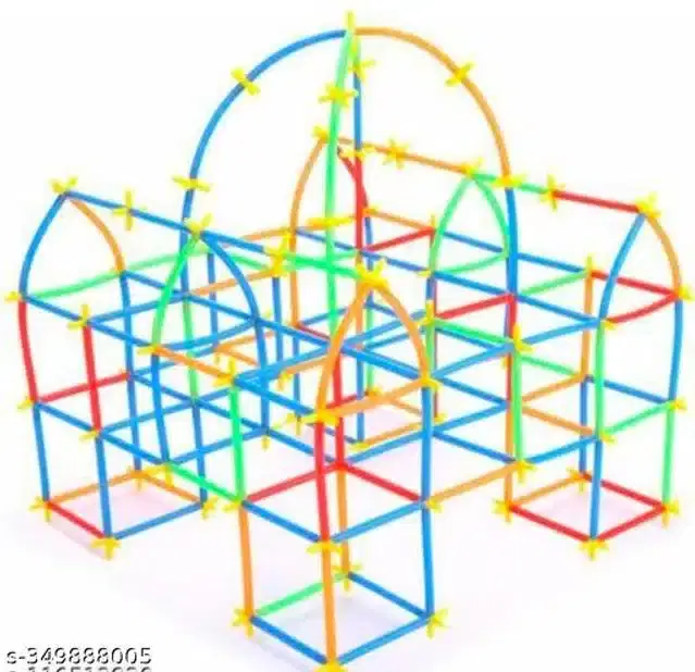 Plastic Block Toys for Kids, Multicolor, Set of 100