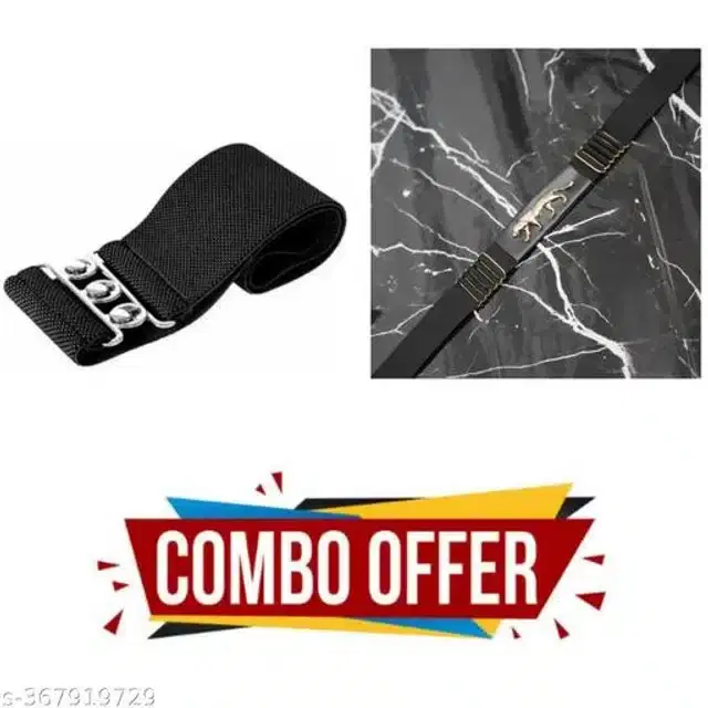 Fancy Belts for Women, Pack of 2 (Black)