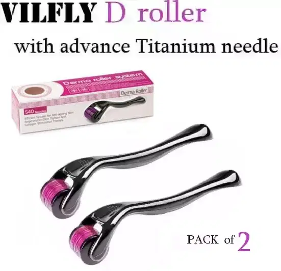 Plastic Derma Face Roller, Black, Pack of 2