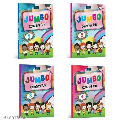 Jumbo Coloring Fun – Set of 4 Books for Kids | Creative & Educational Coloring Activity Set to Boost Imagination, Hand-Eye Coordination, Fine Motor Skills, Focus, and Early Learning | Perfect for Preschoolers, Kindergarteners & Young Artists [Paperback]