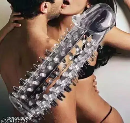 Crystal Dotted Reusable Condom for Men, Transparent, Pack of 1