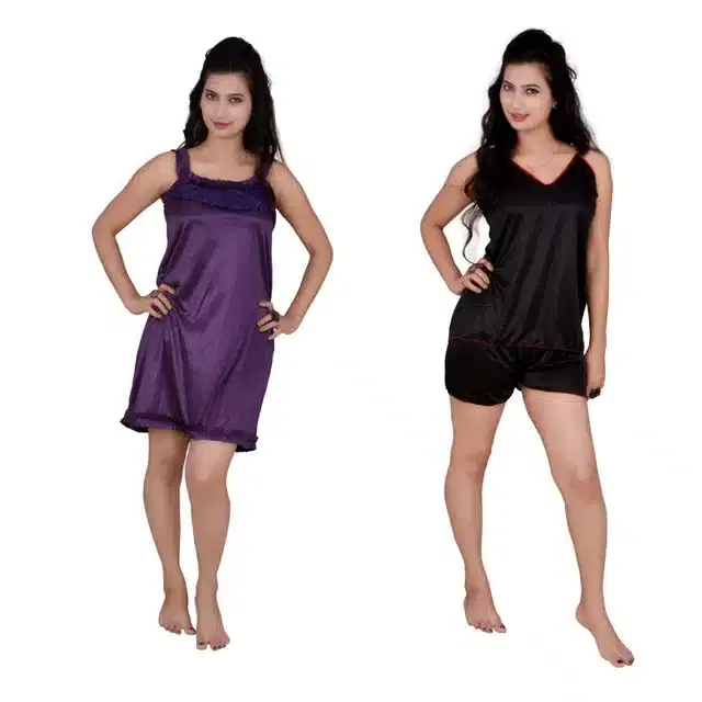 Babydoll for Women, Pack of 2 (Multicolor, Free Size)