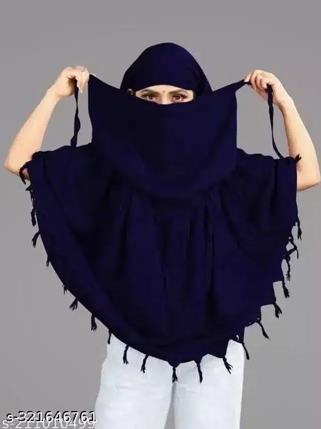 Rayon Scarf for Women (Navy Blue, Free Size)