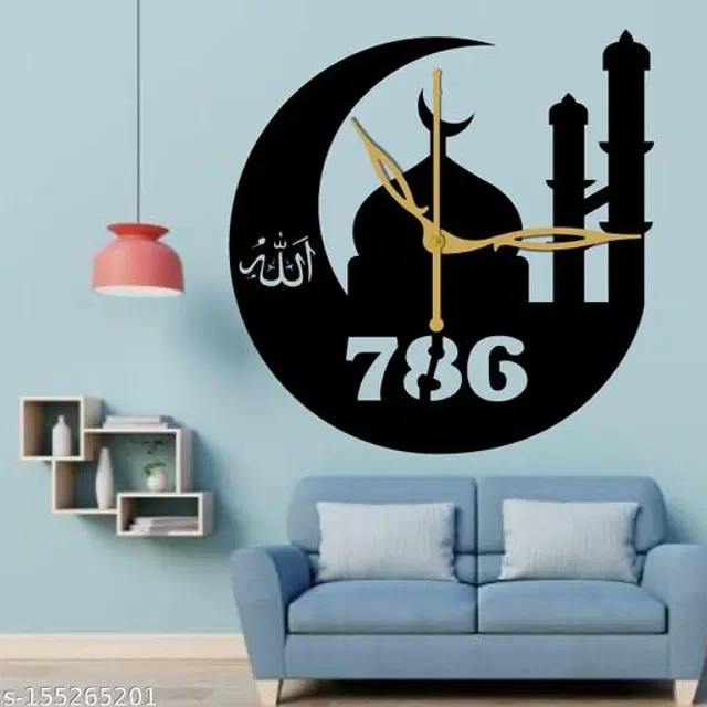 Wooden Wall Clock for Home, Black