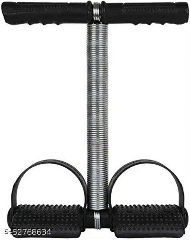 Single Spring Tummy Trimmer, Black & Silver