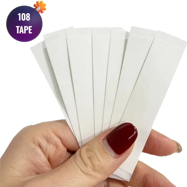 Acrylic Film Clothing 108 Double Sided Tape Strips, Transparent, Set of 1