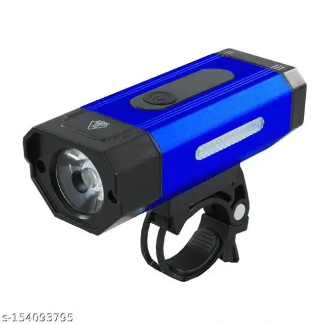 Plastic Bicycle Rechargeable LED Head Light, Blue & Black