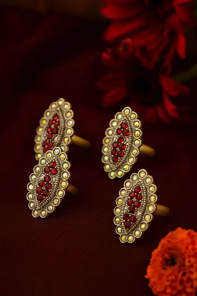 Silver Plated 4 Pcs Toe Rings for Women, Multicolor (Set of 2)