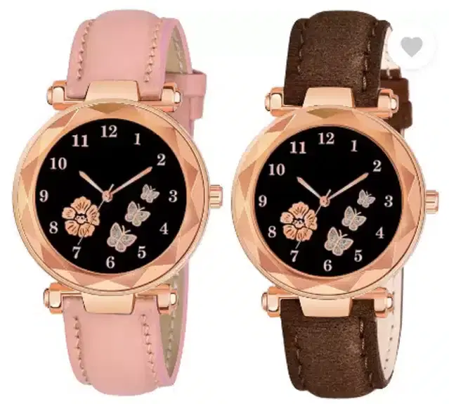 Analog Watch for Women, Pack of 2 (Multicolor)