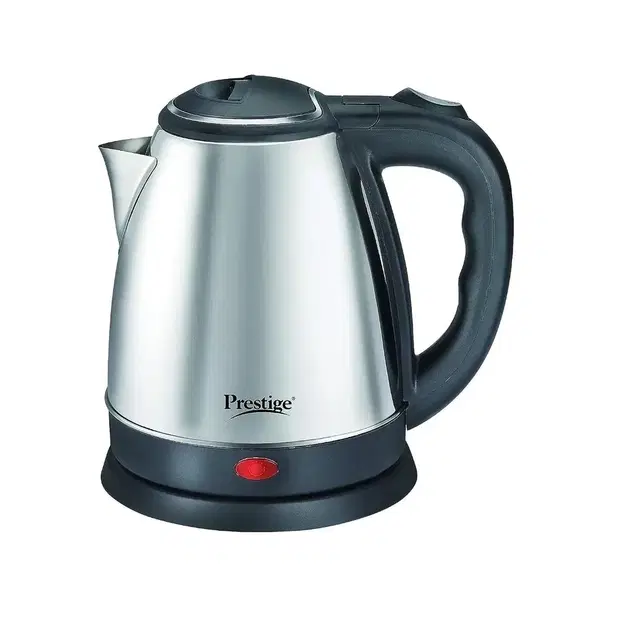 Prestige 1.8 L Electric Kettle (pkoss 1.8)| 1500w| Silver Black| Automatic Cut-Off | Stainless Steel | Rotatable Base | Power Indicator | Single-Touch Lid Locking