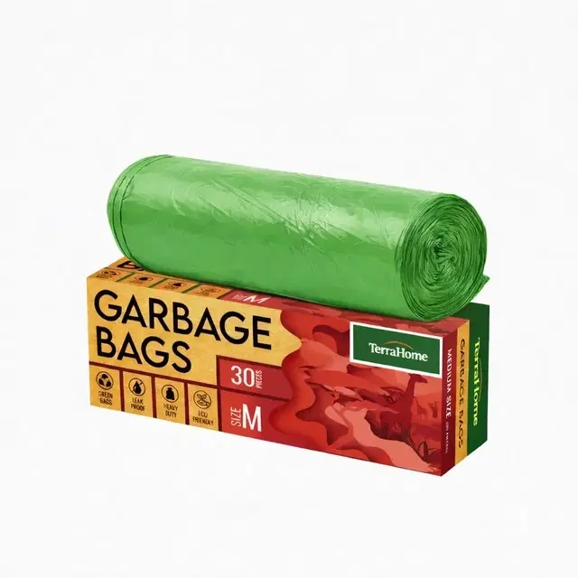 TerraHome Medium Garbage Bags Box, 30 Pcs, 19"x21"