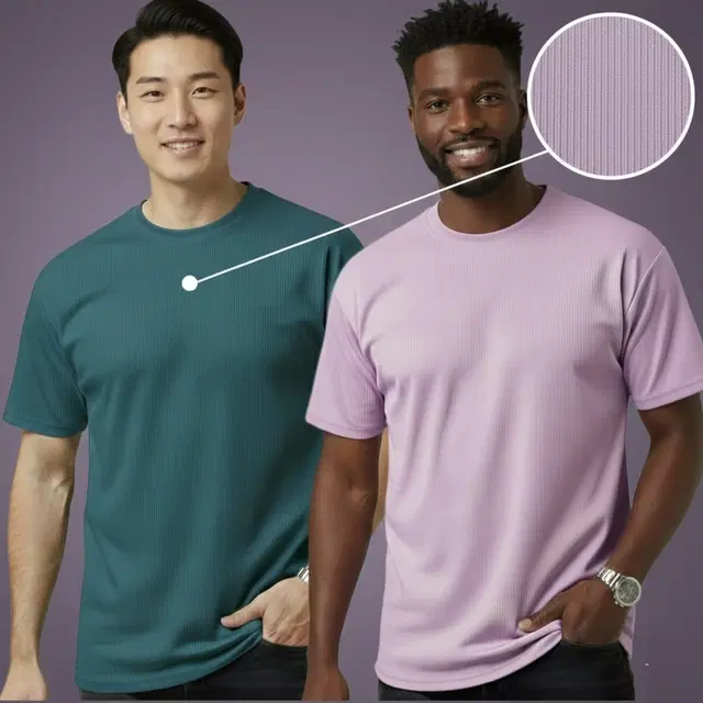 Polyester Round Neck T-shirt for Men, Multicolour, Pack of 2 (M)