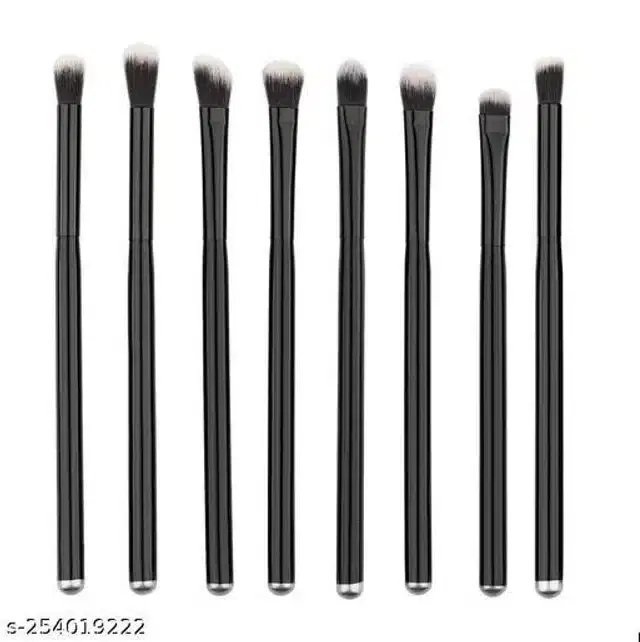 Makeup Brush Set, Black, Set of 8