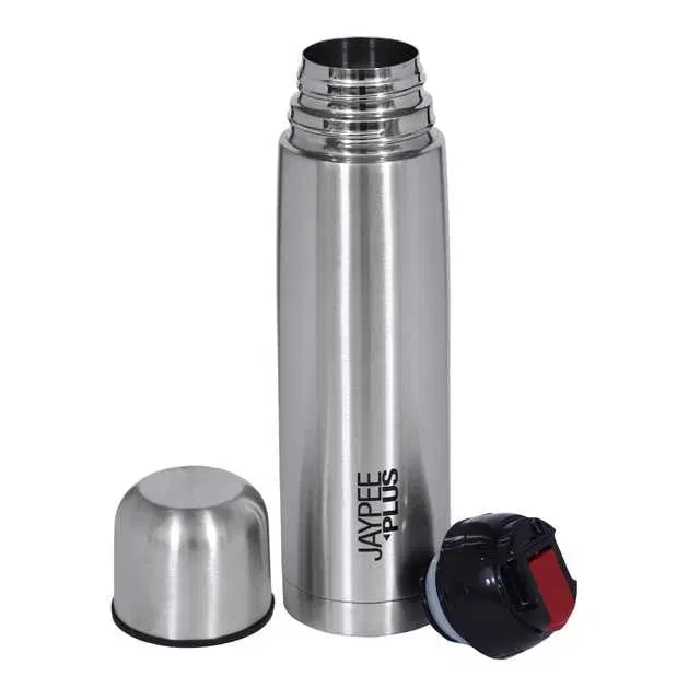 Max Thermosteel Flip Lid Flask Metallic 24 Hours Hot And Cold Water Bottle, Silver, 750 ml, J-168
