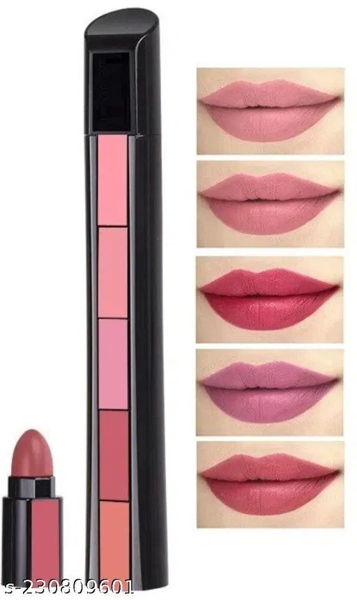 5 in 1 Lipstick for Women, Multicolor, Pack of 1