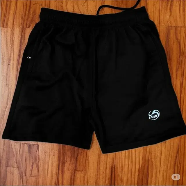 Polyester Solid Shorts for Men, Black (L)