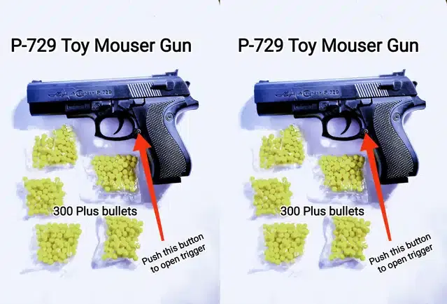 Plastic Gun Toys, 2 Pcs with 600 Pcs Bullets for Kids, Black & Yellow