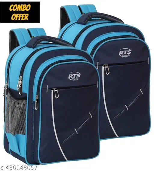 Polyester Backpack for Kids, Multicolor, Pack of 2