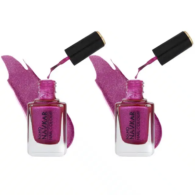Namo Navkar Nail Polish for Women, Pink, 10 ml, Pack of 2