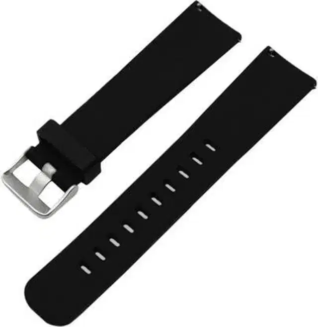 Silicone Watch Straps for Smartwatch, Black, 22 mm