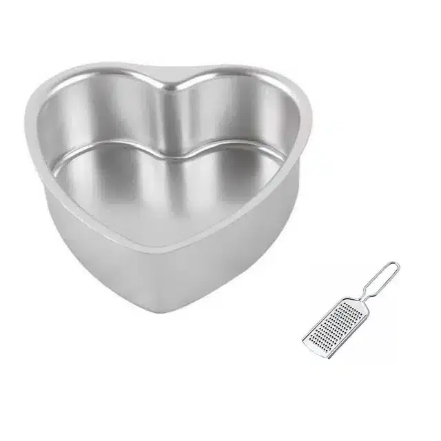Stainless Steel Cheese Grater & Heart Shape Cake Maker, Combo of 2