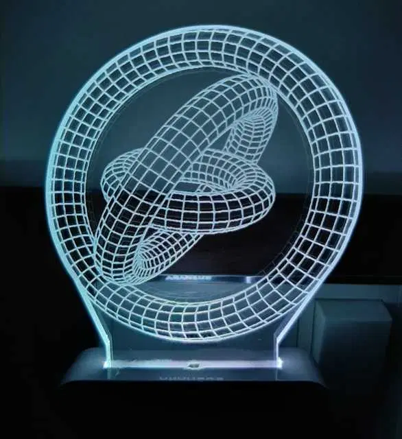 Plastic 7 Color Changing 3D Led Night Lamp For Living Room, Ms-064