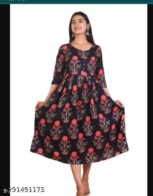 Rayon Kurti For Women, Multicolour (M)