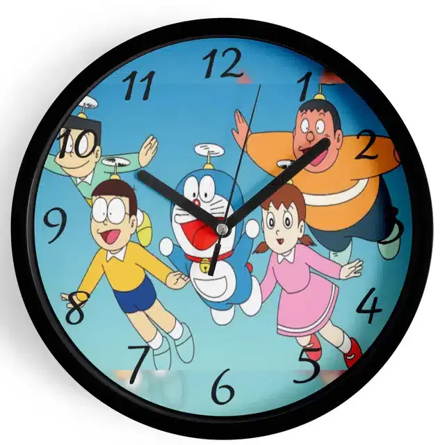 Doraemon Analog Wall Clock, Multicolor, 7 Inches