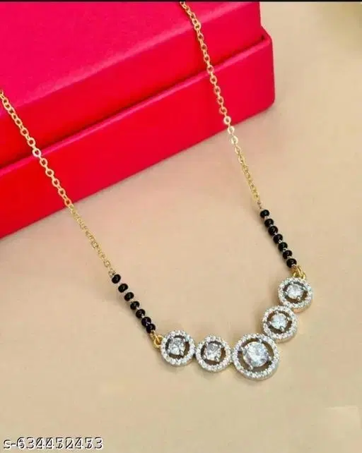 Single Strand Mangalsutra White 18 inch for Women
