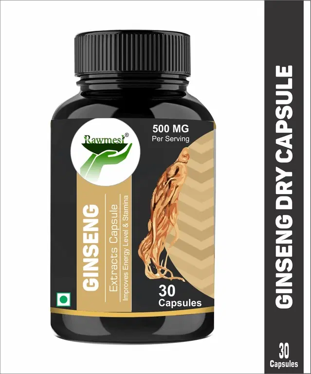 Pure Ayurvedic Ginseng Extract 500mg 30 Pcs Capsules, Set of 1